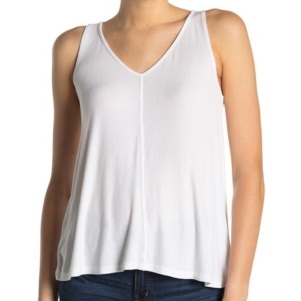 🧡 Michael Stars V-Neck Trapeze Tank Top White